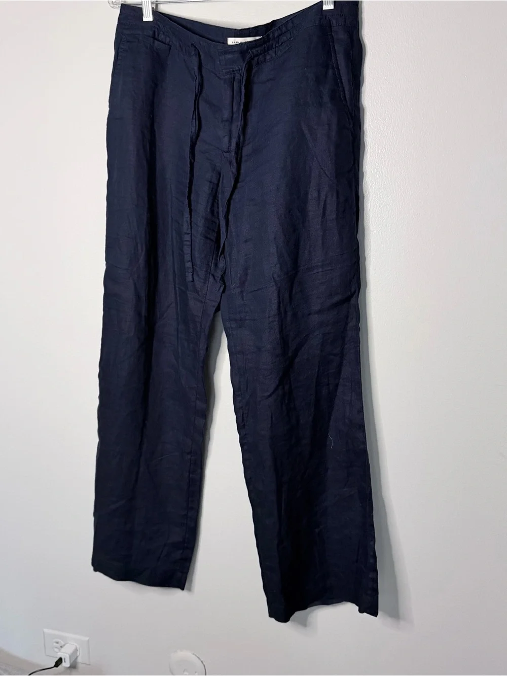 Women’s Navy Linen Relaxed Fit Pants